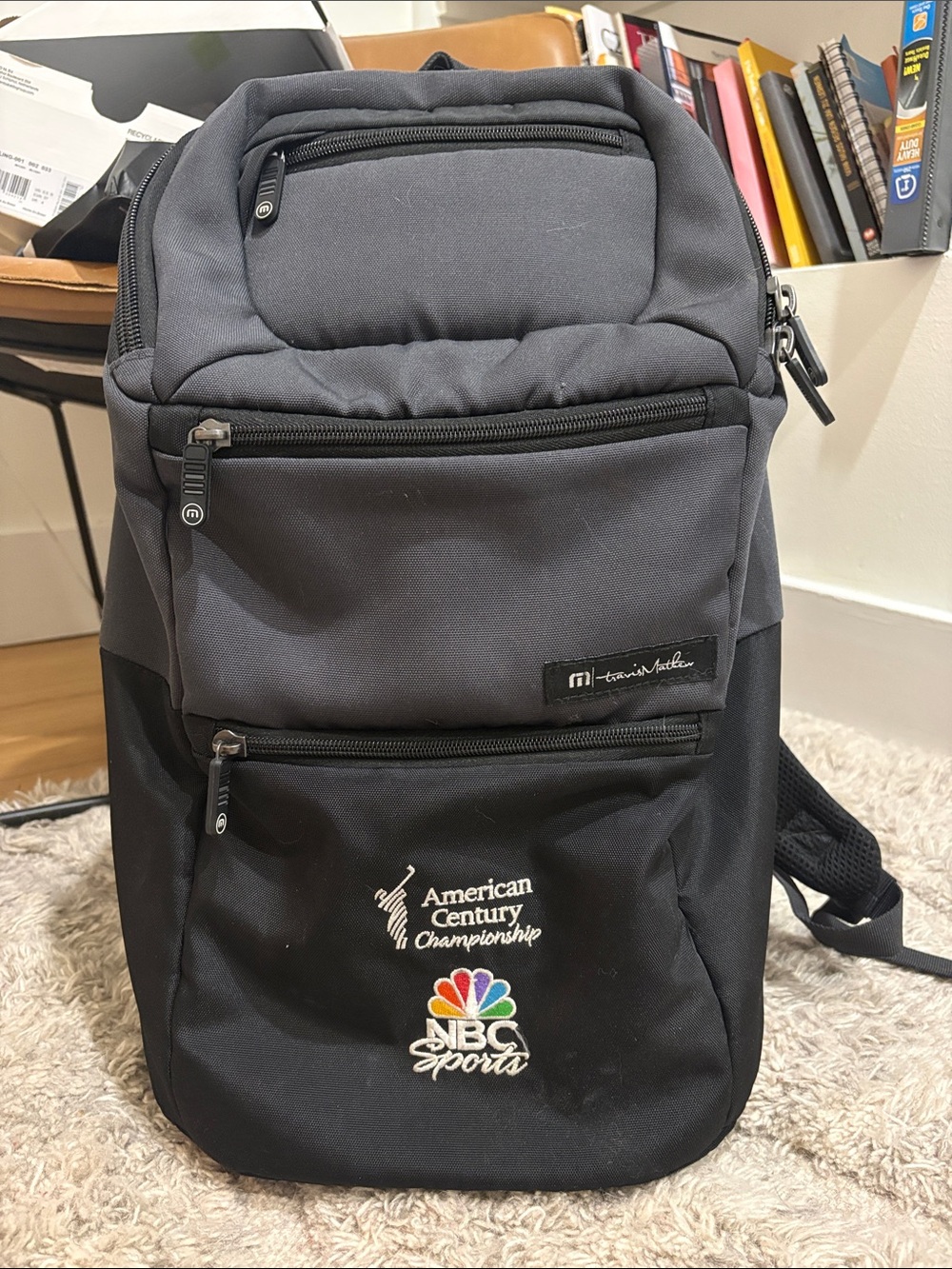 NBC Sports Black and Charcoal Backpack American Century Championship Golf